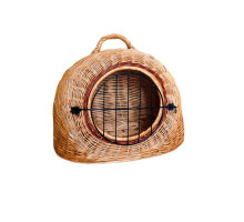 Vine pet basket, brown, with round metal door, L=51 cm, h=42 cm