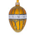 Ялинкова підвіска-яйце скляна, золота, із  художнім розписом ручної роботи  в стилі Фаберже "Герцогиня Мальборо", декорована глітером, 6,5 см