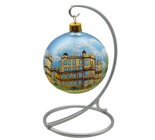 Glass ball, handmade "Nottingham", blue, 8 cm