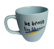 A blue ceramic cup "Be brave", 300 ml