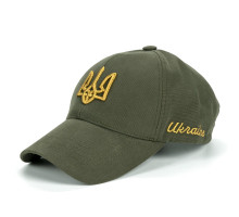 Olive baseball cap with the coat of arms of Ukraine