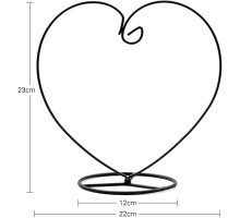 Iron hanging ornament stand in heart's shape 9" / Металева підвісна підставка у формі серця 9" (10)