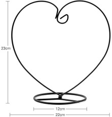 Iron hanging ornament stand in heart's shape 9" / Металева підвісна підставка у формі серця 9" (10)