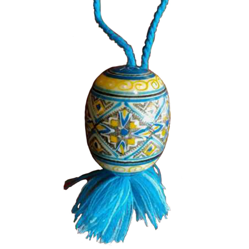 A wooden pendant "Blue pysanka"