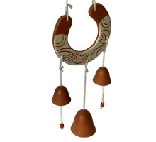 A set of three ceramic handmade pendants "A bell"