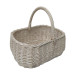 A rectangular white basket, made of wicker, d=34 cm, h=29 cm + handle, for Easter, for a picnic, gift