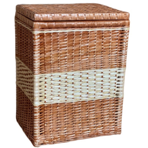 Basket for laundry, woven from vines, brown color, h=62 cm