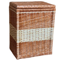 Basket for laundry, woven from vines, brown color, h=53 cm
