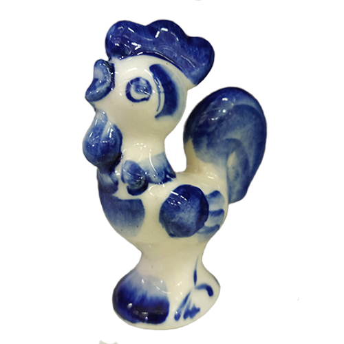 Фігурка керамічна "Півник" з  синім розписом ручної роботи, h=6,1 см