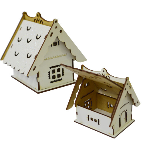 A wooden pendant "A house 4", 4 inches