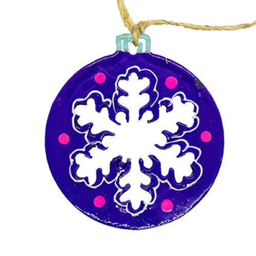 A wooden New Year's tree pendant "A snowball", 2,8 inches
