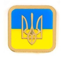 A plastic magnet with "Coat of arms of Ukraine", h=6.0 cm