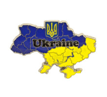 A metal magnet "A map of Ukraine", h=5.5 cm