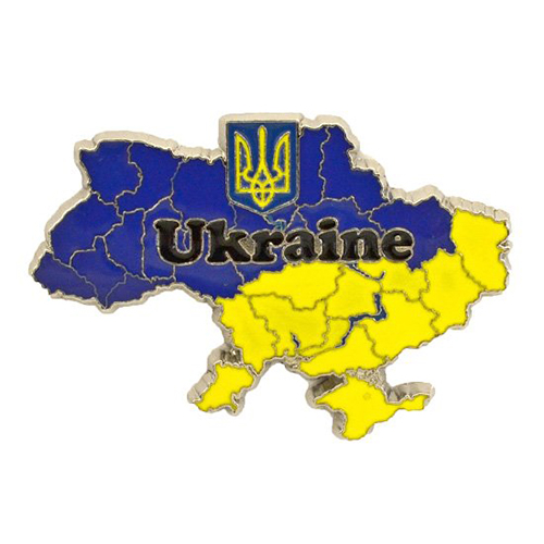 A metal magnet "A map of Ukraine", h=5.5 cm