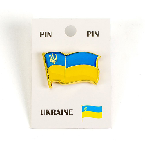 A metal badge "A map of Ukraine", h=1.8 cm