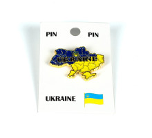 Значок металевий "Карта України" h=2 см