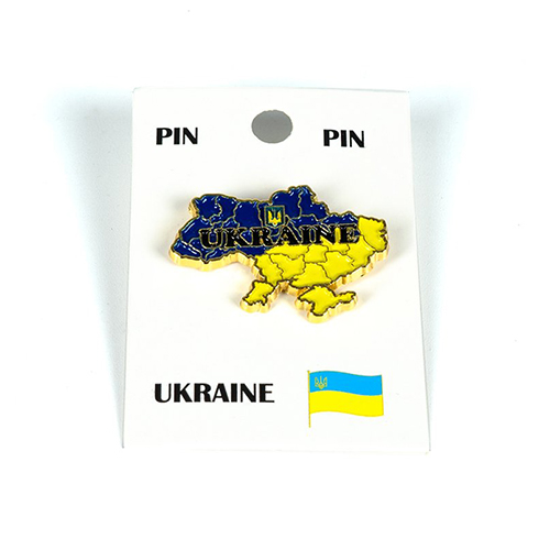 A metal badge "A map of Ukraine", h=2.0 cm