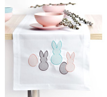 An Easter serviette with embroidered Easter hare, 40x140 cm