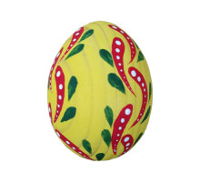 A wooden handmade pysanka, painted in Yavoriv painting style, h=5.0 cm