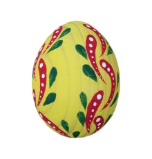 A wooden handmade pysanka, painted in Yavoriv painting style, h=5.0 cm