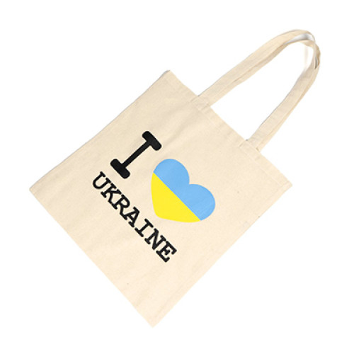 A white tote bag "I love Ukraine"
