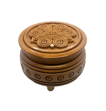 A carved handmade wooden rakva-casket,