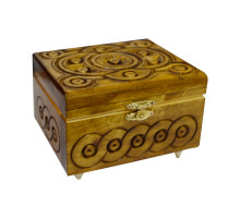 A carved handmade wooden casket,