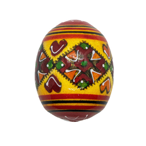 A hand-painted Ukrainian wooden pysanka, 2,4 inches