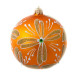 A golden handmade glass Christmas tree ball with a gentle ornament and embellished with decorative beads, 3,25 inches