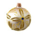 A champagne handmade glass Christmas tree ball with a gentle ornament and embellished with decorative beads, 4 inches