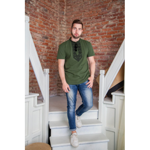 Men's T-shirt "Vysochin black" short sleeve, khaki