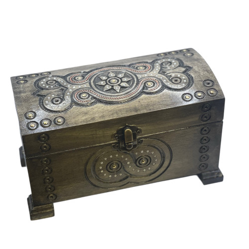 Шкатулка дерев'яна 18*9см (метал, бісер) (26852)
