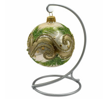 Куля скляна, золота, ручна робота, 8см