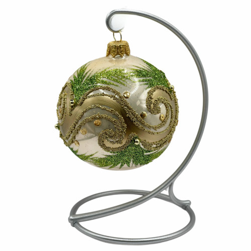 Куля скляна, золота, ручна робота, 8см