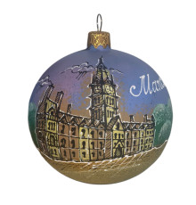 Glass ball, blue, handmade "Manchester" GB303-1557