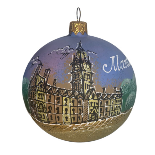 Glass ball, blue, handmade "Manchester" GB303-1557