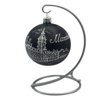 Куля скляна, чорна пастель " Manchester", 8 см  GB203-1556