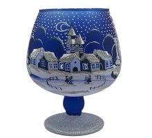 Підсвічник ,  білий з художнім розписом 15,5 см GC302-1587