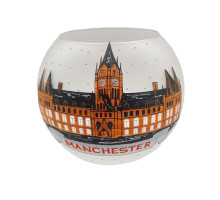 Підсвічник, білий з художнім розписом, "Manchester" 10 см