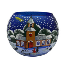 Підсвічник , синій з художнім розписом, 8 см GC502-1590