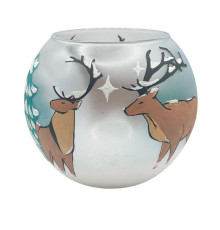 Handmade candlestick vase "Deer", transparent 102.5mm GC000-1382
