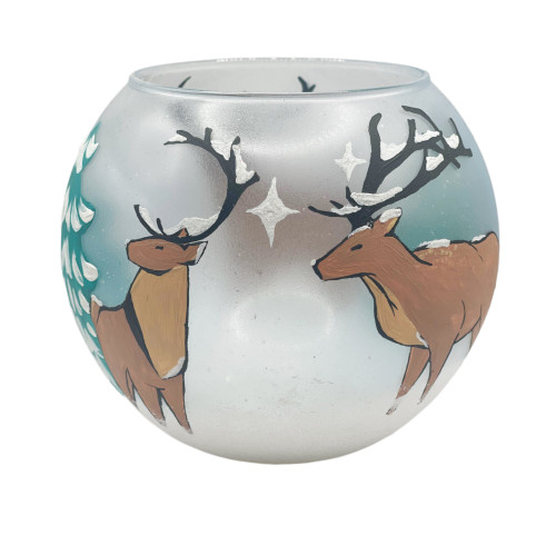 Handmade candlestick vase "Deer", transparent 102.5mm GC000-1382