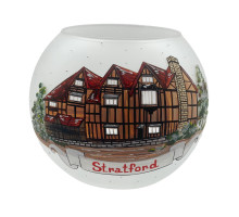 Підсвічник білий з художнім розписом, "Stratford" 10 см