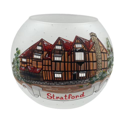 Підсвічник білий з художнім розписом, "Stratford" 10 см