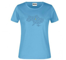 Women's t-shirt Map of Ukraine heart, blue L