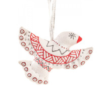 Christmas tree text. decoration "Firebird silver-red" (29756)