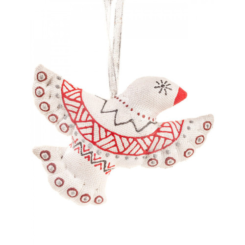 Christmas tree text. decoration "Firebird silver-red" (29756)