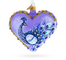 Серце скляне,ручної роботи "Королівський павлін", оздоблене стразами, 11см GB809-1563